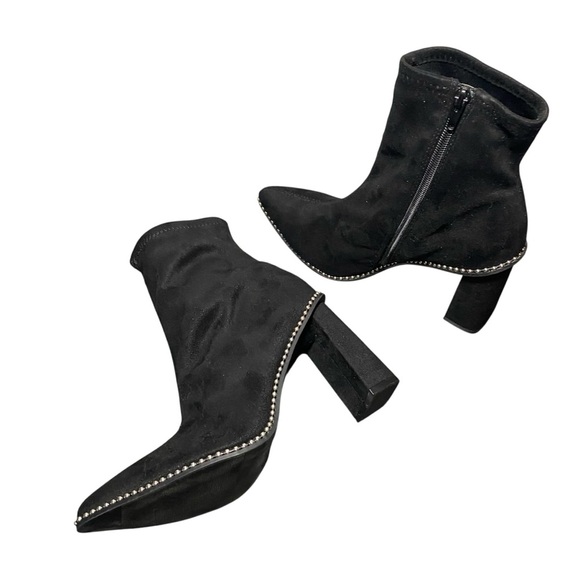 Bar III Black Heeled Boots with Studded Trim Sz-8.5 - Picture 1 of 6